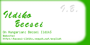 ildiko becsei business card